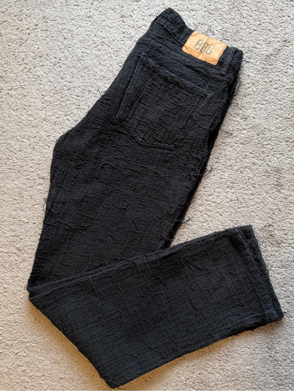 BDG Men's Black Vintage Slim Textured Pants